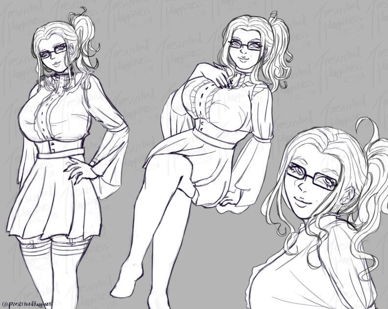 Commission Example; Full-body (+2 Characters), Sketch Commission Example; Full-body (+2 Characters), Sketch
